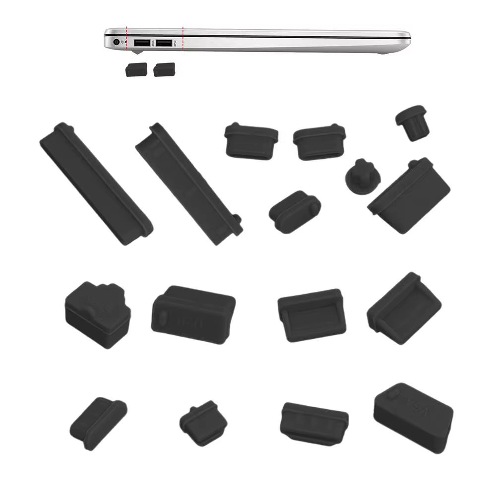 16Pcs Universal Silicone Laptop anti Dust Plug Cover Colorful Soft Charging Ports Stopper for Macbook Notebook