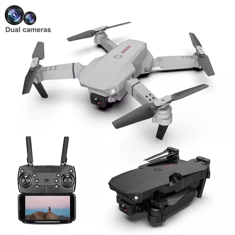 2023 Hot Sale Wifi FPV Drone with Dual 4K HD Camera and Wide-Angle Live Video Drone Mini E88