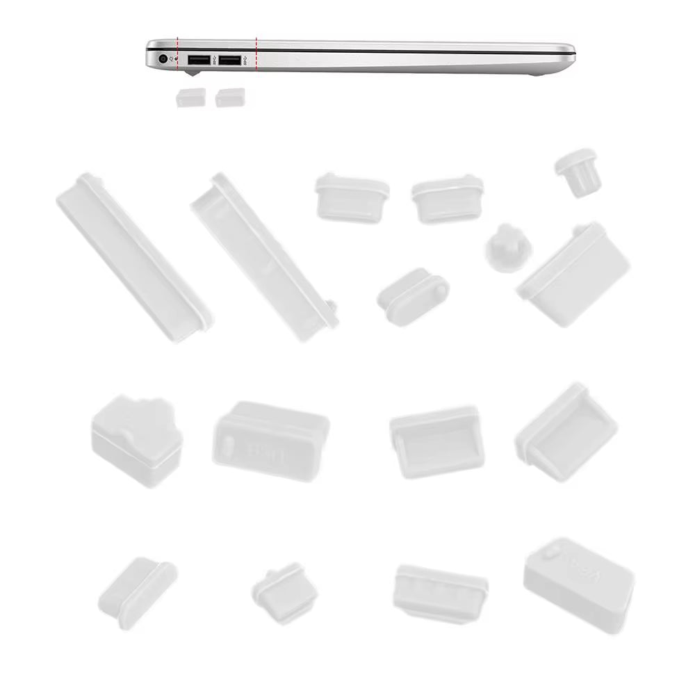 16Pcs Universal Silicone Laptop anti Dust Plug Cover Colorful Soft Charging Ports Stopper for Macbook Notebook