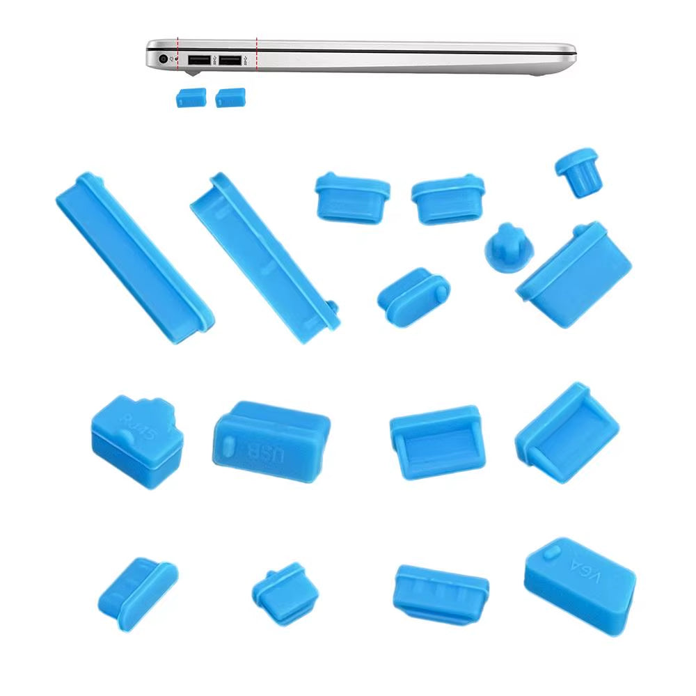 16Pcs Universal Silicone Laptop anti Dust Plug Cover Colorful Soft Charging Ports Stopper for Macbook Notebook