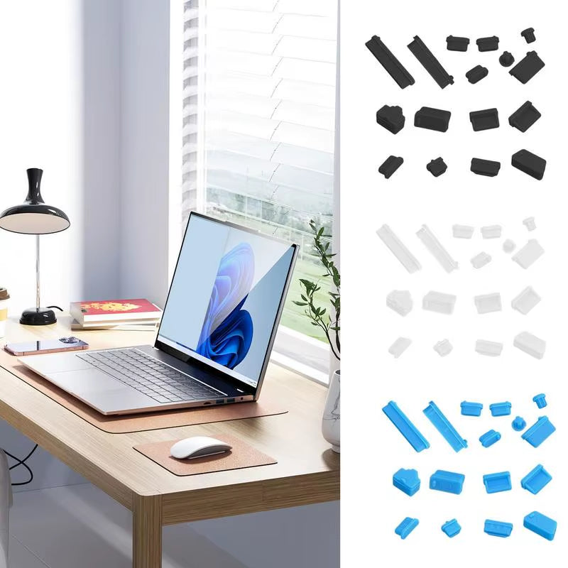 16Pcs Universal Silicone Laptop anti Dust Plug Cover Colorful Soft Charging Ports Stopper for Macbook Notebook